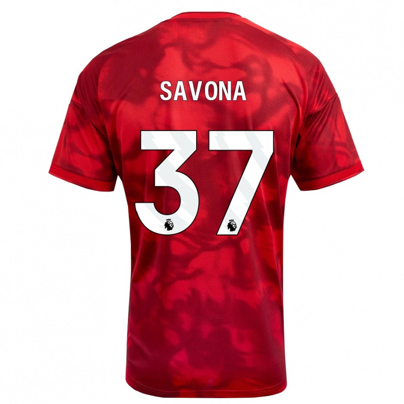 Danxen Mænd Nicolò Savona #37 Karmin Hvid Hjemmebane Spillertrøjer 2026/27 Trøje T-Shirt