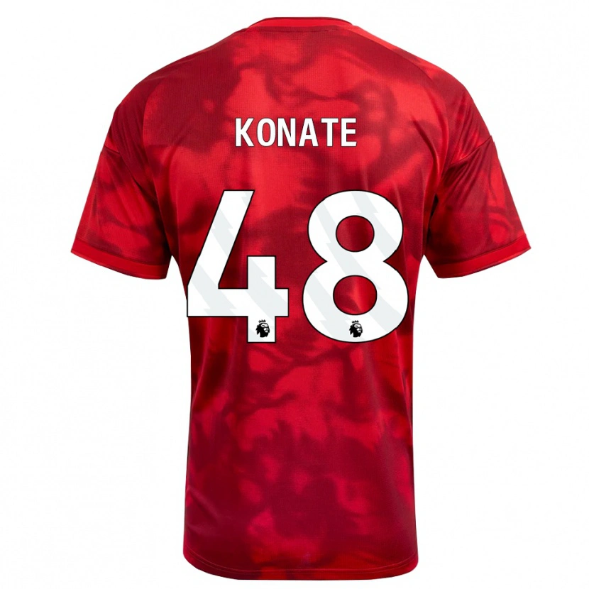 Danxen Mænd Ateef Konaté #48 Karmin Hvid Hjemmebane Spillertrøjer 2026/27 Trøje T-Shirt