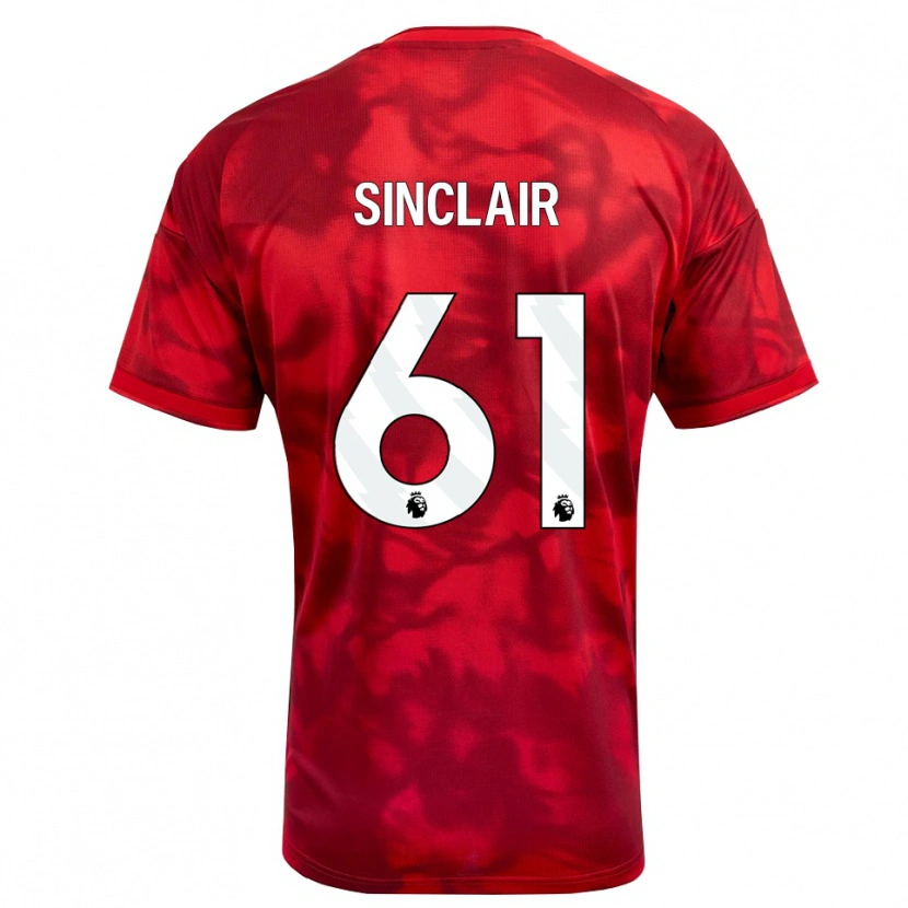 Danxen Mænd Jimmy Sinclair #61 Karmin Hvid Hjemmebane Spillertrøjer 2026/27 Trøje T-Shirt