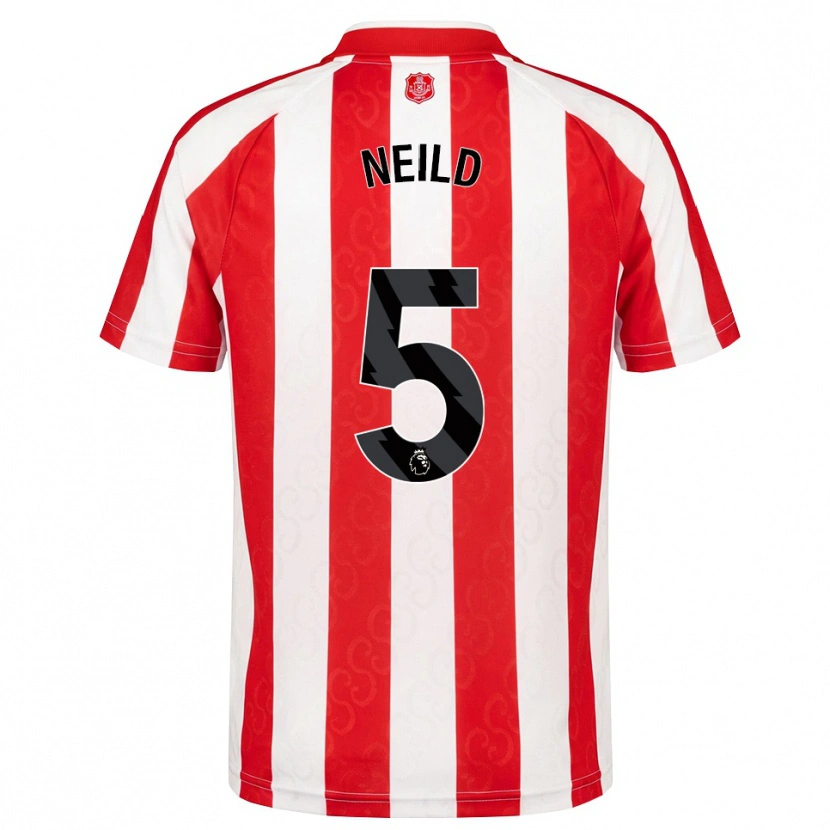 Danxen Mænd Joe Neild #5 Rød Hvid Sort Hjemmebane Spillertrøjer 2026/27 Trøje T-Shirt