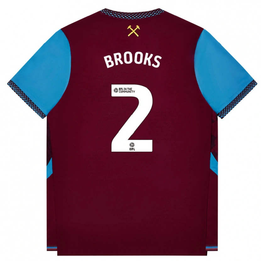 Danxen Mænd Connor Brooks #2 Vinrød Kornblomstblå Hjemmebane Spillertrøjer 2026/27 Trøje T-Shirt