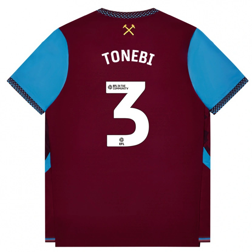 Danxen Mænd Concilio Tonebi #3 Vinrød Kornblomstblå Hjemmebane Spillertrøjer 2026/27 Trøje T-Shirt