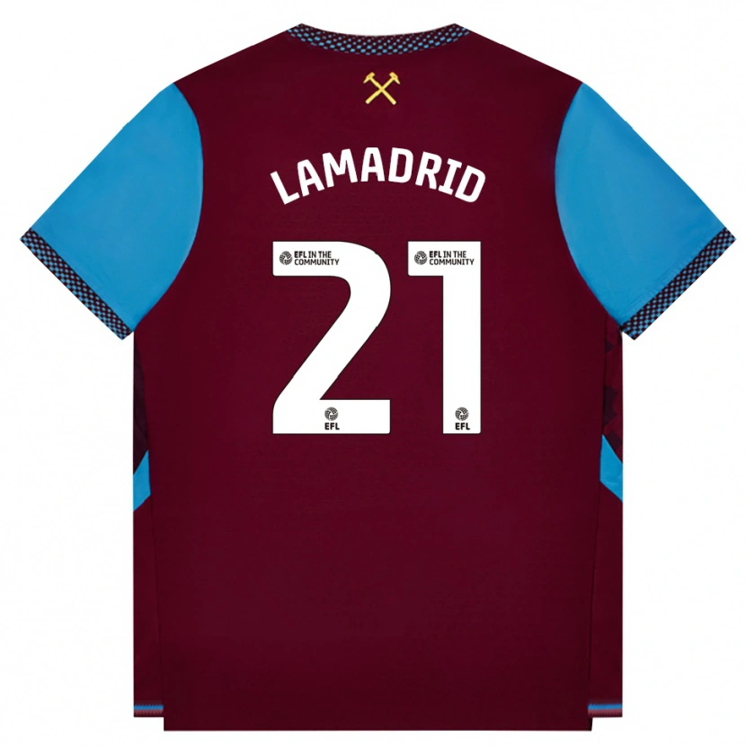 Danxen Mænd Keiber Lamadrid #21 Vinrød Kornblomstblå Hjemmebane Spillertrøjer 2026/27 Trøje T-Shirt