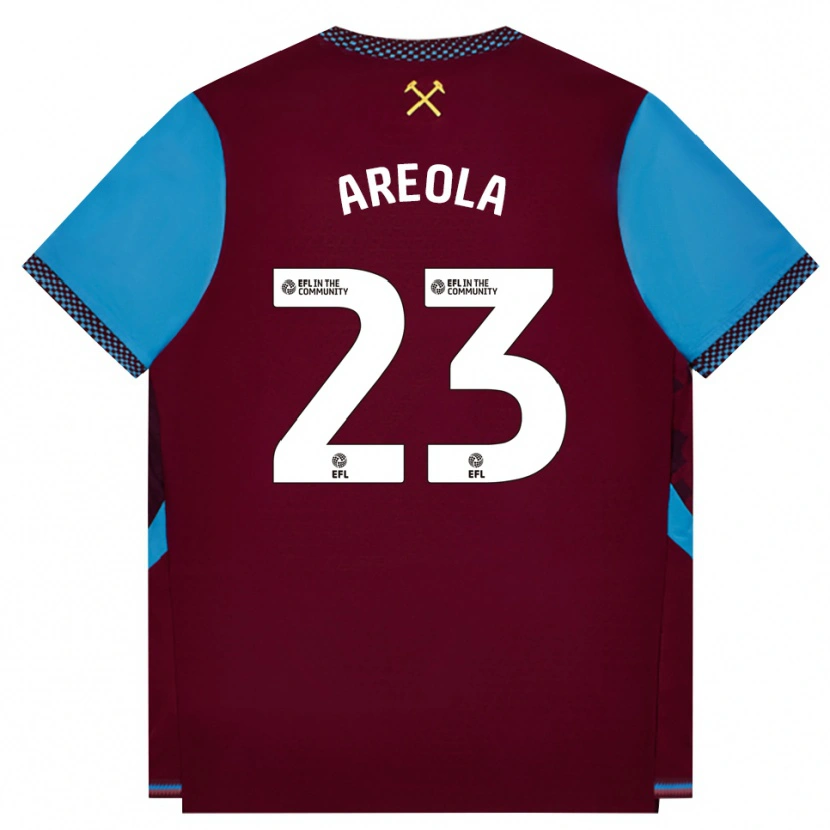 Danxen Mænd Alphonse Areola #23 Vinrød Kornblomstblå Hjemmebane Spillertrøjer 2026/27 Trøje T-Shirt