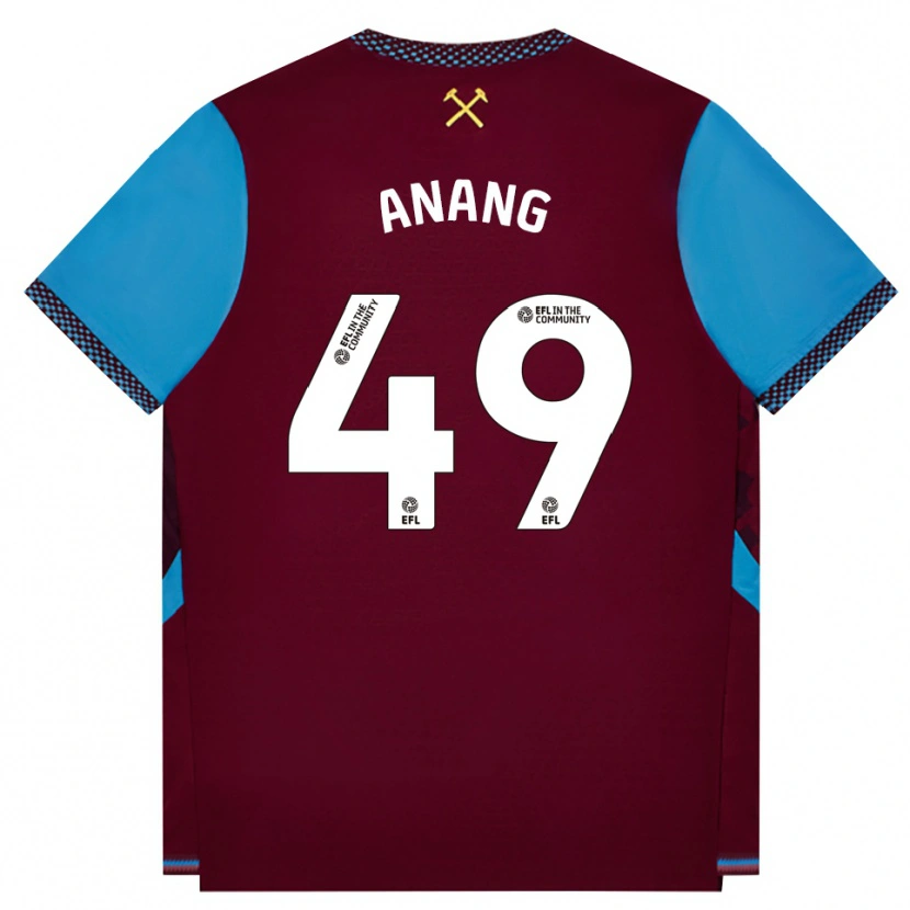 Danxen Mænd Joseph Anang #49 Vinrød Kornblomstblå Hjemmebane Spillertrøjer 2026/27 Trøje T-Shirt