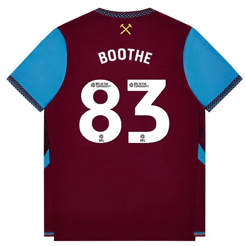 Danxen Mænd Sebastian Boothe #83 Vinrød Kornblomstblå Hjemmebane Spillertrøjer 2026/27 Trøje T-Shirt