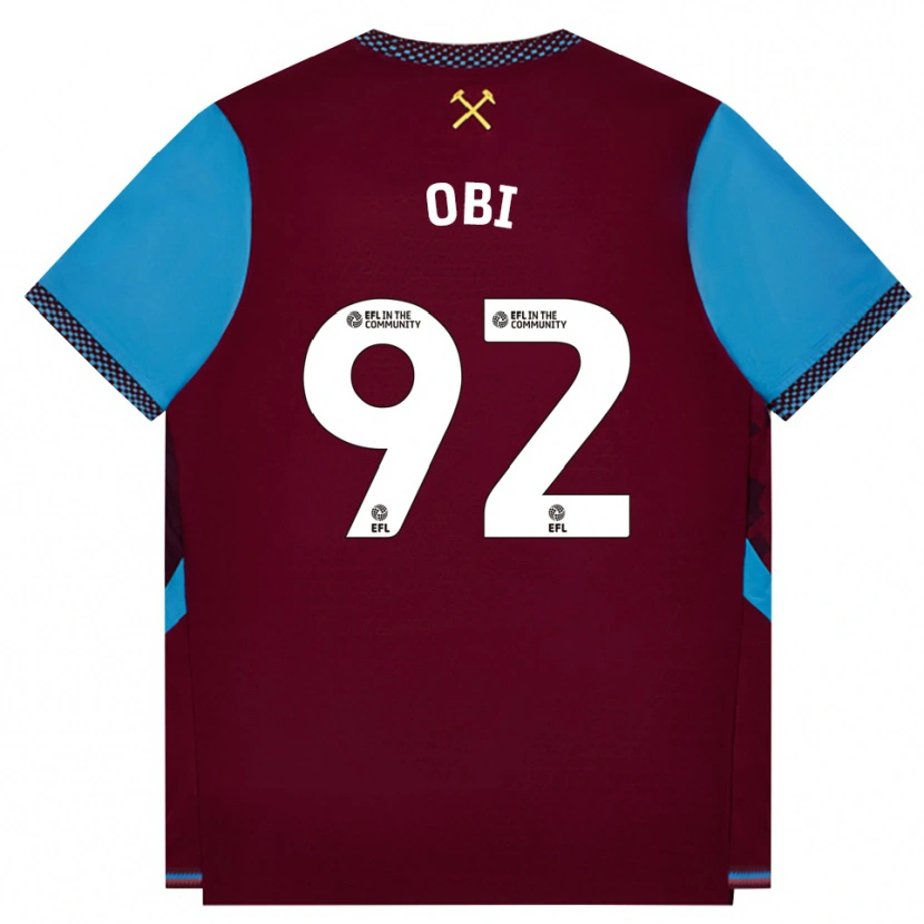 Danxen Mænd Chuk Obi #92 Vinrød Kornblomstblå Hjemmebane Spillertrøjer 2026/27 Trøje T-Shirt