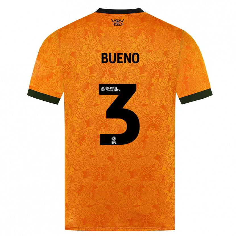 Danxen Mænd Hugo Bueno #3 Orange Sort Hjemmebane Spillertrøjer 2026/27 Trøje T-Shirt