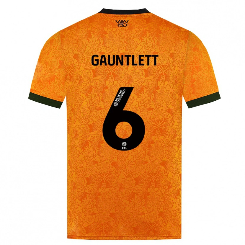Danxen Mænd Maz Gauntlett #6 Orange Sort Hjemmebane Spillertrøjer 2026/27 Trøje T-Shirt
