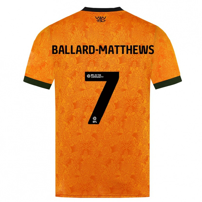 Danxen Mænd Emilio Ballard-Matthews #7 Orange Sort Hjemmebane Spillertrøjer 2026/27 Trøje T-Shirt