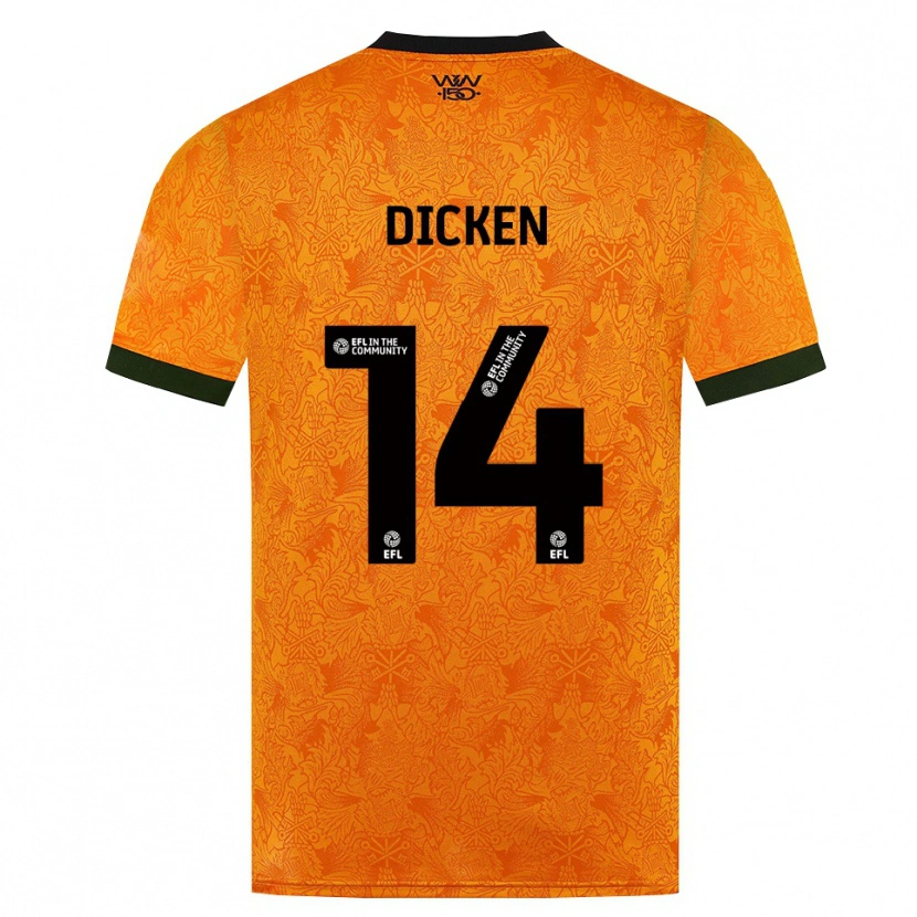 Danxen Mænd Amy Dicken #14 Orange Sort Hjemmebane Spillertrøjer 2026/27 Trøje T-Shirt