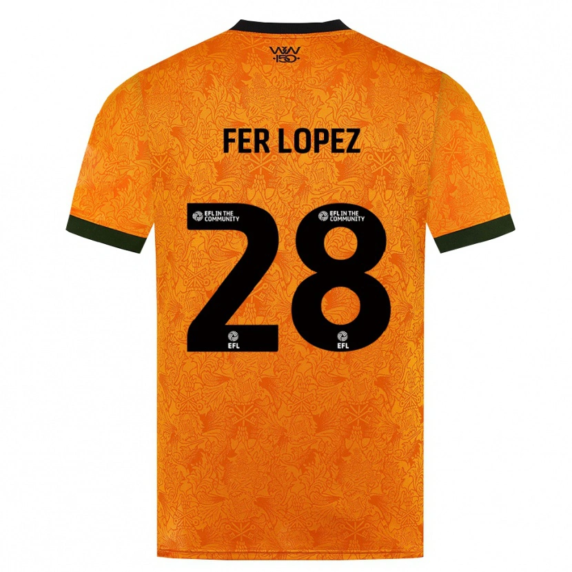 Danxen Mænd Fer López #28 Orange Sort Hjemmebane Spillertrøjer 2026/27 Trøje T-Shirt