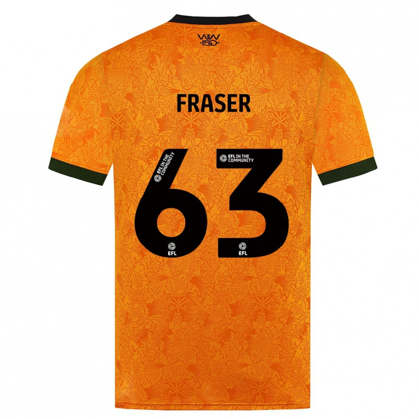 Danxen Mænd Nathan Fraser #63 Orange Sort Hjemmebane Spillertrøjer 2026/27 Trøje T-Shirt
