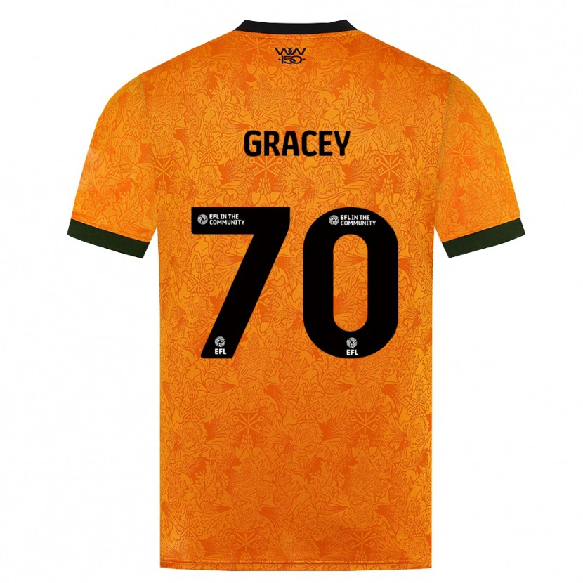 Danxen Mænd Josh Gracey #70 Orange Sort Hjemmebane Spillertrøjer 2026/27 Trøje T-Shirt