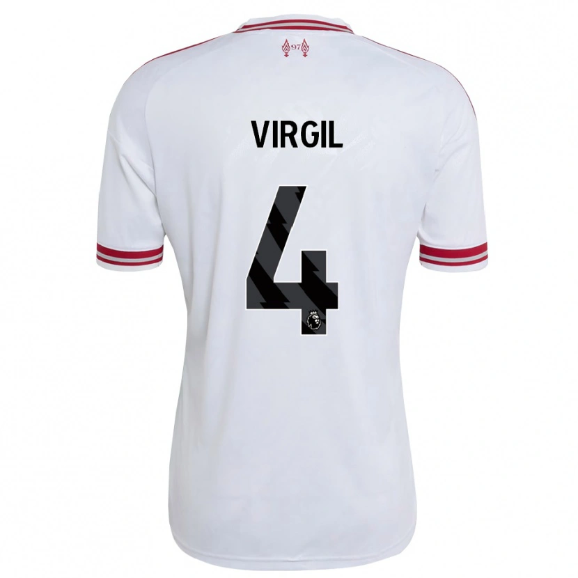 Danxen Mænd Virgil Van Dijk #4 Rød Hvid Udebane Spillertrøjer 2026/27 Trøje T-Shirt
