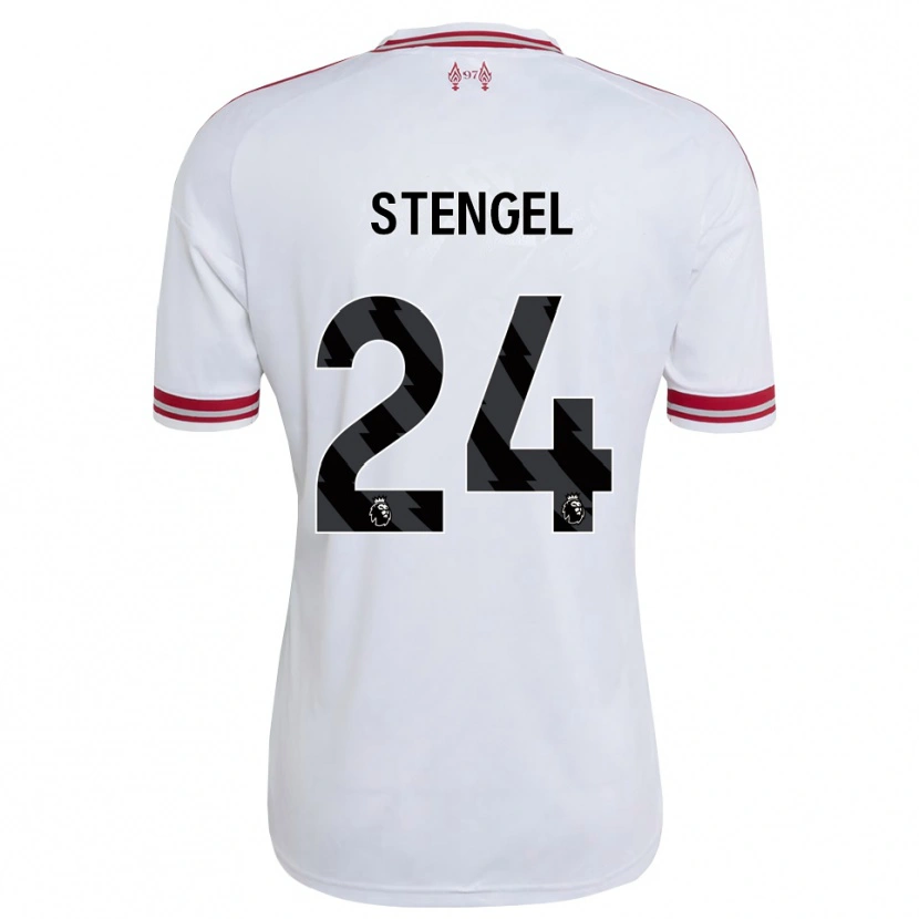 Danxen Mænd Katie Stengel #24 Rød Hvid Udebane Spillertrøjer 2026/27 Trøje T-Shirt
