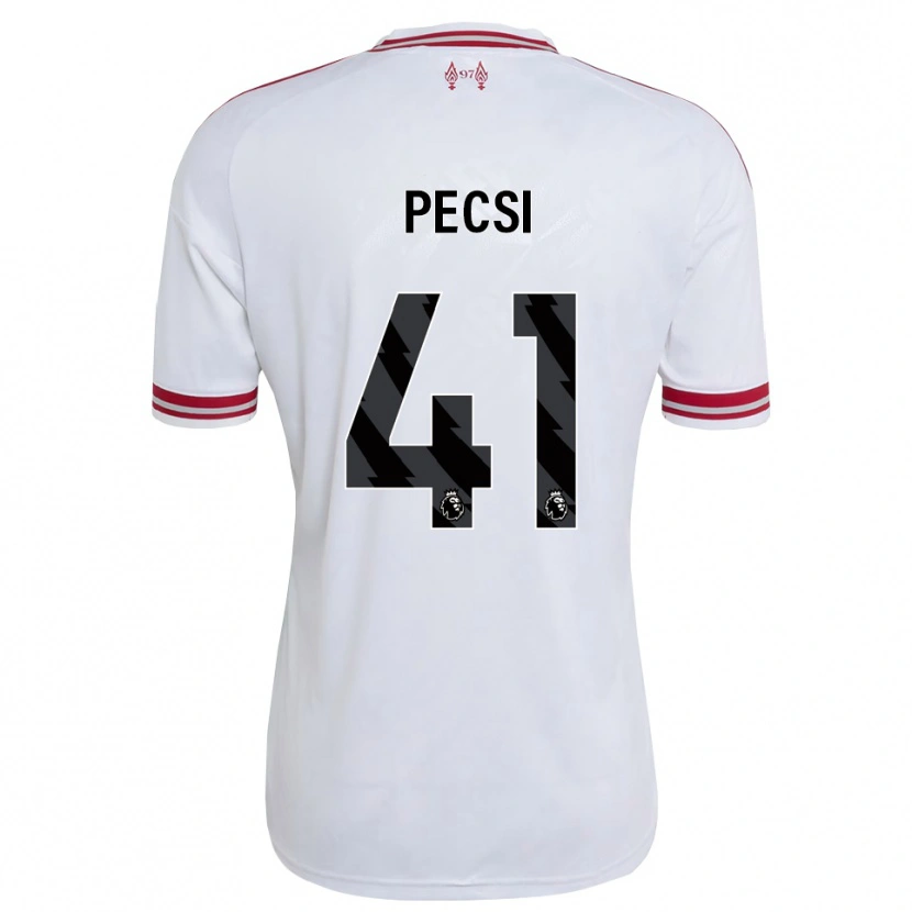 Danxen Mænd Ármin Pécsi #41 Rød Hvid Udebane Spillertrøjer 2026/27 Trøje T-Shirt