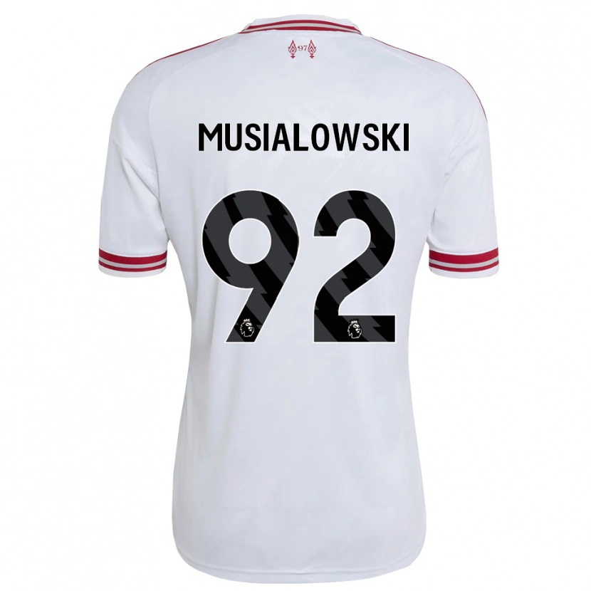 Danxen Mænd Mateusz Musialowski #92 Rød Hvid Udebane Spillertrøjer 2026/27 Trøje T-Shirt