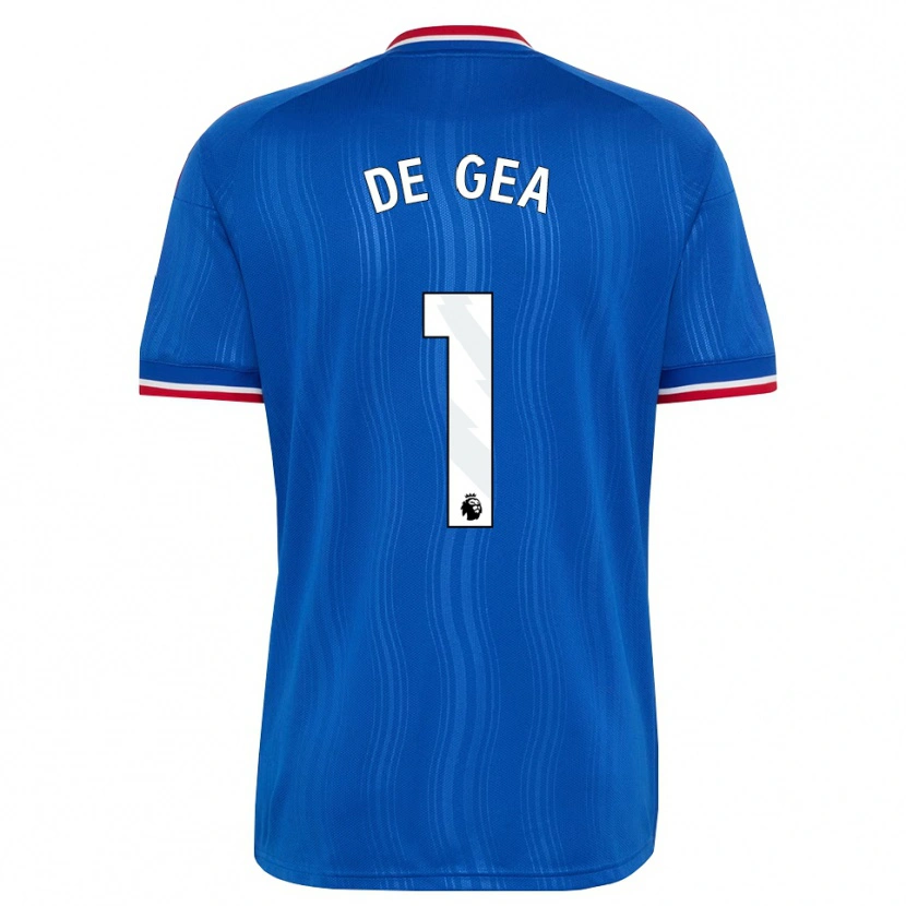 Danxen Mænd David De Gea #1 Blå Hvid Rød Udebane Spillertrøjer 2026/27 Trøje T-Shirt
