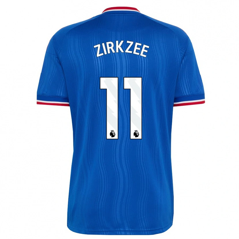 Danxen Mænd Joshua Zirkzee #11 Blå Hvid Rød Udebane Spillertrøjer 2026/27 Trøje T-Shirt