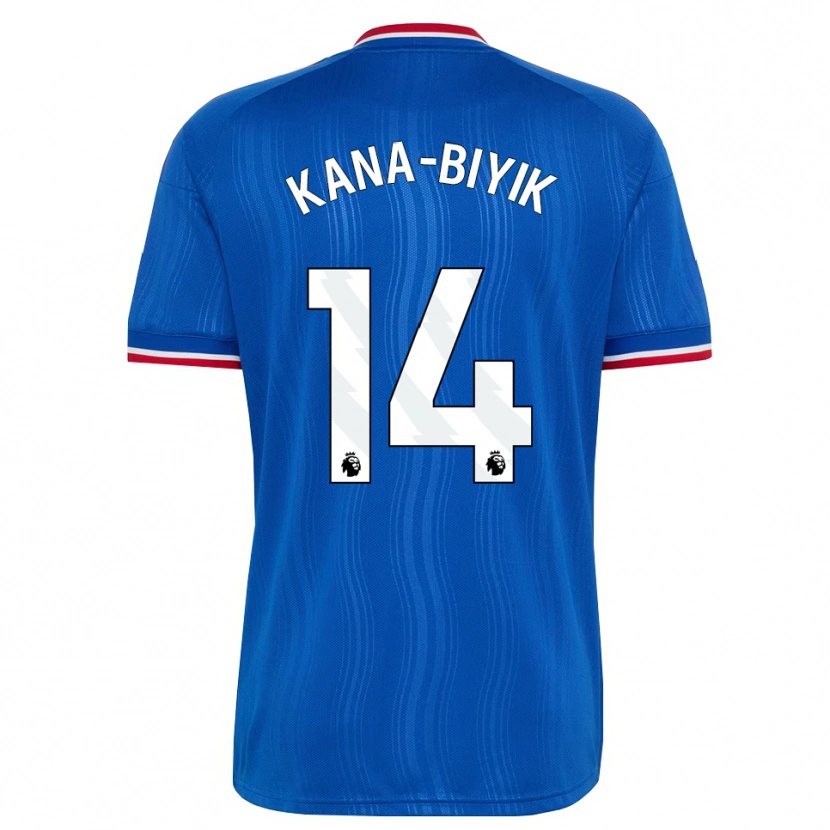 Danxen Mænd Enzo Kana-Biyik #14 Blå Hvid Rød Udebane Spillertrøjer 2026/27 Trøje T-Shirt