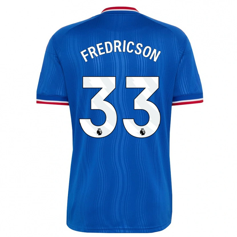 Danxen Mænd Tyler Fredricson #33 Blå Hvid Rød Udebane Spillertrøjer 2026/27 Trøje T-Shirt
