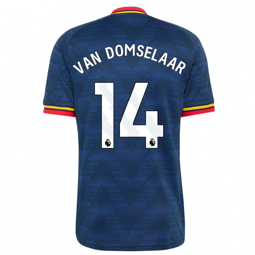 Danxen Mænd Daphne Van Domselaar #14 Midnatsblå Gul Rød Udebane Spillertrøjer 2026/27 Trøje T-Shirt