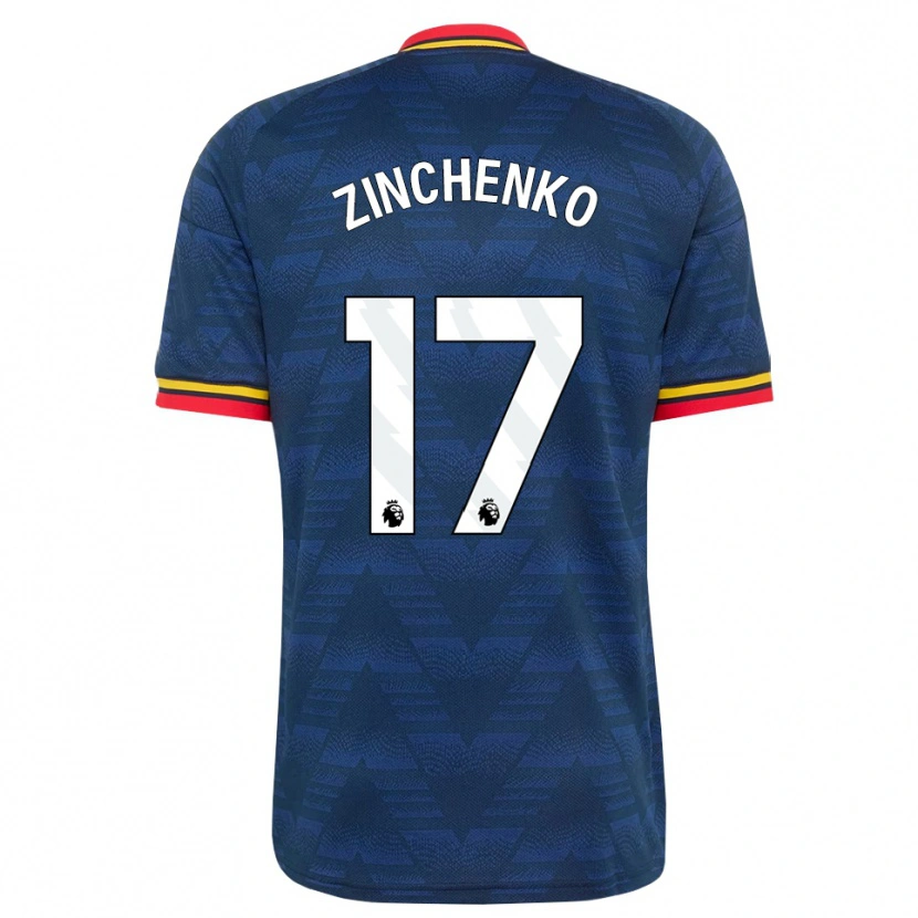 Danxen Mænd Oleksandr Zinchenko #17 Midnatsblå Gul Rød Udebane Spillertrøjer 2026/27 Trøje T-Shirt