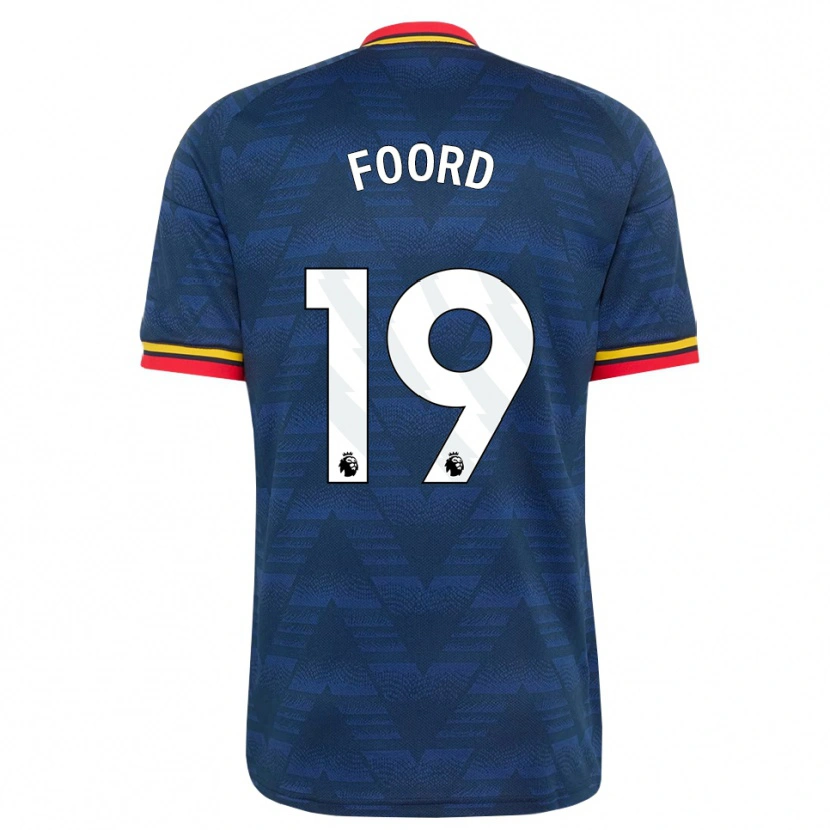 Danxen Mænd Caitlin Foord #19 Midnatsblå Gul Rød Udebane Spillertrøjer 2026/27 Trøje T-Shirt