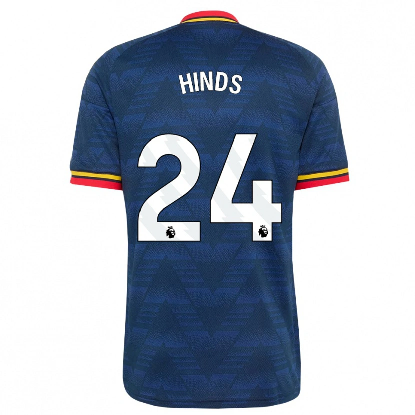 Danxen Mænd Taylor Hinds #24 Midnatsblå Gul Rød Udebane Spillertrøjer 2026/27 Trøje T-Shirt