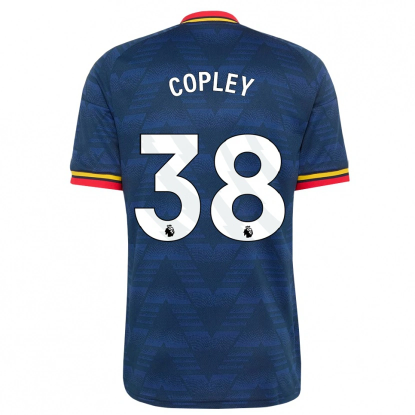 Danxen Mænd Louie Copley #38 Midnatsblå Gul Rød Udebane Spillertrøjer 2026/27 Trøje T-Shirt