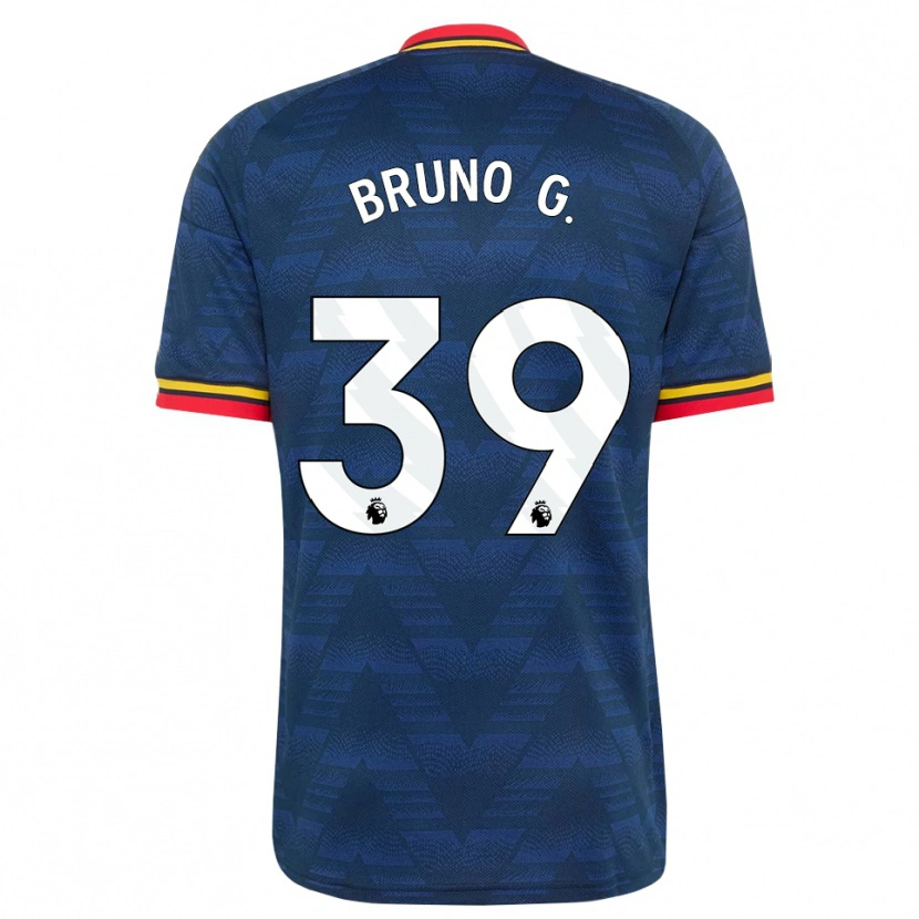 Danxen Mænd Bruno Guimarães #39 Midnatsblå Gul Rød Udebane Spillertrøjer 2026/27 Trøje T-Shirt