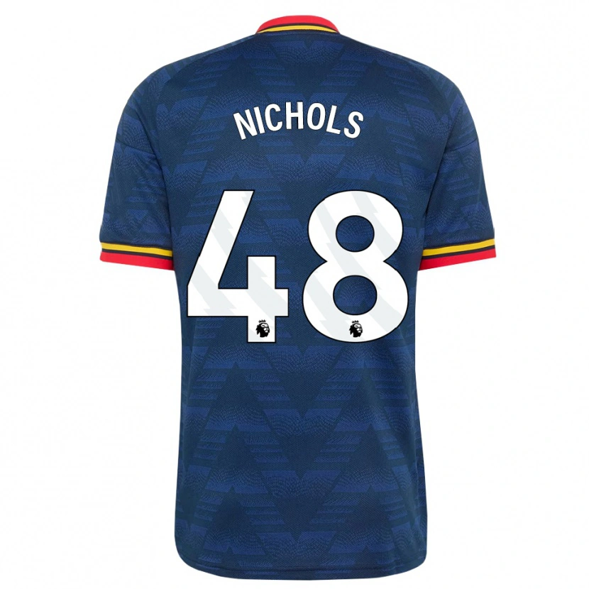 Danxen Mænd Josh Nichols #48 Midnatsblå Gul Rød Udebane Spillertrøjer 2026/27 Trøje T-Shirt
