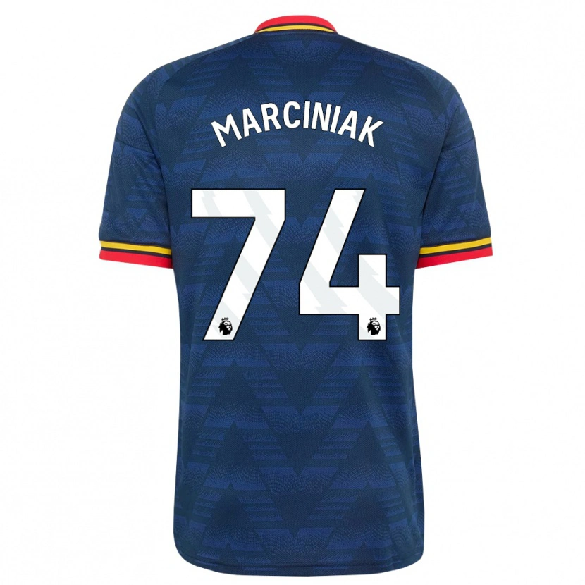 Danxen Mænd Alex Marciniak #74 Midnatsblå Gul Rød Udebane Spillertrøjer 2026/27 Trøje T-Shirt