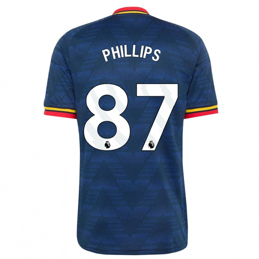 Danxen Mænd Bowen Phillips #87 Midnatsblå Gul Rød Udebane Spillertrøjer 2026/27 Trøje T-Shirt