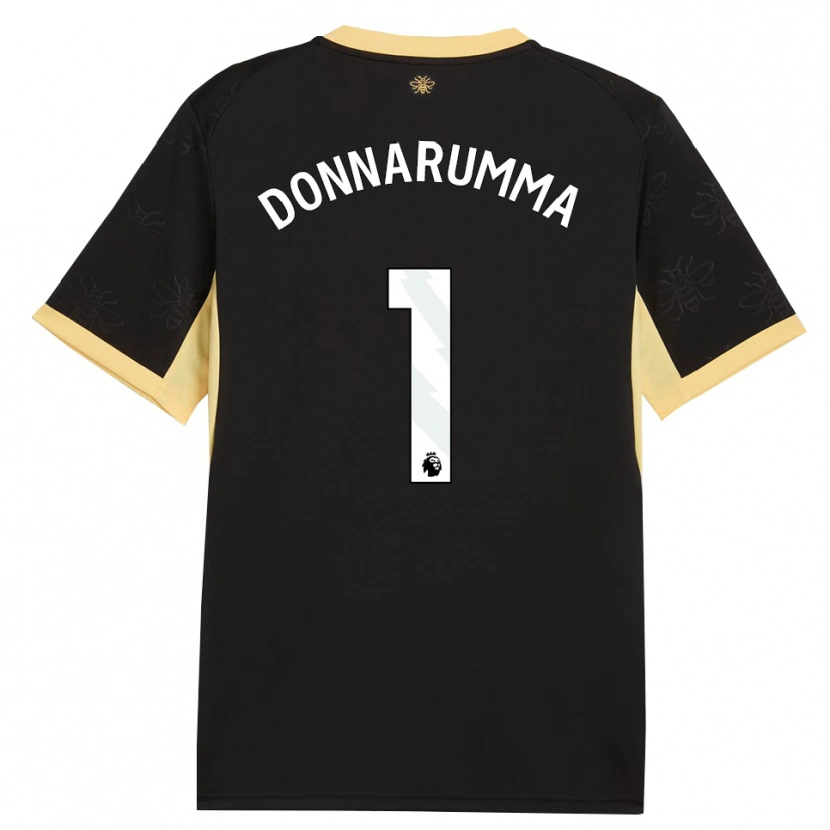 Danxen Mænd Gianluigi Donnarumma #1 Sort Gul Udebane Spillertrøjer 2026/27 Trøje T-Shirt