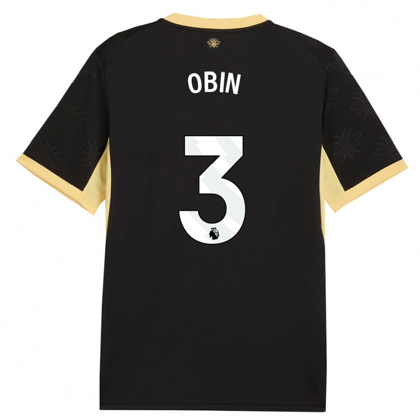 Danxen Mænd Yohann Obin #3 Sort Gul Udebane Spillertrøjer 2026/27 Trøje T-Shirt