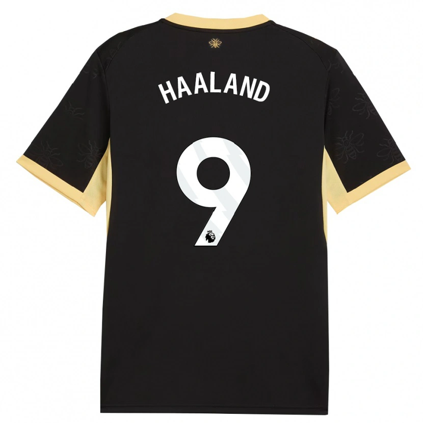 Danxen Mænd Erling Haaland #9 Sort Gul Udebane Spillertrøjer 2026/27 Trøje T-Shirt