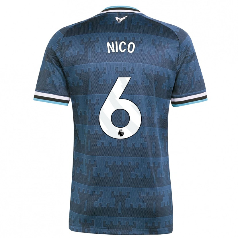 Danxen Mænd Nico González #6 Gul Sort Blå Udebane Spillertrøjer 2026/27 Trøje T-Shirt