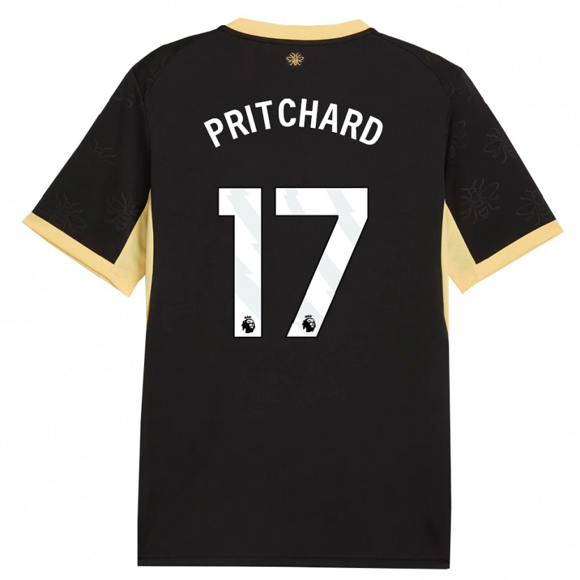 Danxen Mænd Poppy Pritchard #17 Sort Gul Udebane Spillertrøjer 2026/27 Trøje T-Shirt