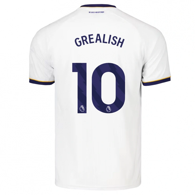 Danxen Mænd Jack Grealish #10 Midnatsblå Hvid Gul Udebane Spillertrøjer 2026/27 Trøje T-Shirt