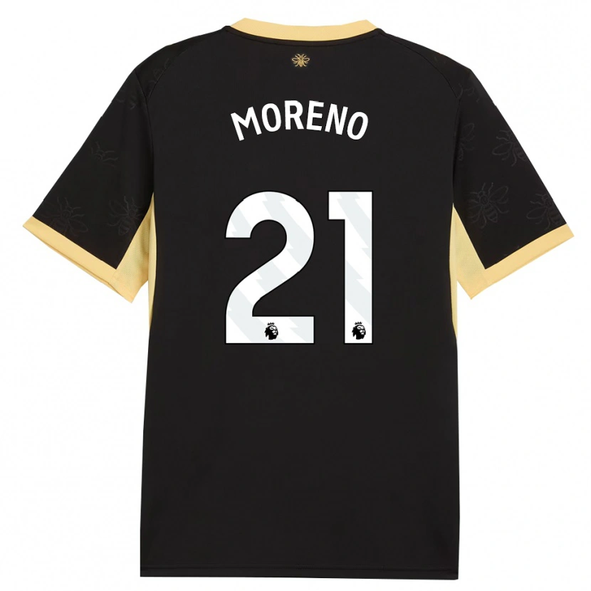 Danxen Mænd Marlos Moreno #21 Sort Gul Udebane Spillertrøjer 2026/27 Trøje T-Shirt