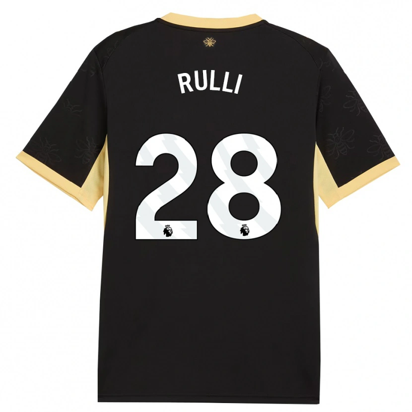 Danxen Mænd Gerónimo Rulli #28 Sort Gul Udebane Spillertrøjer 2026/27 Trøje T-Shirt