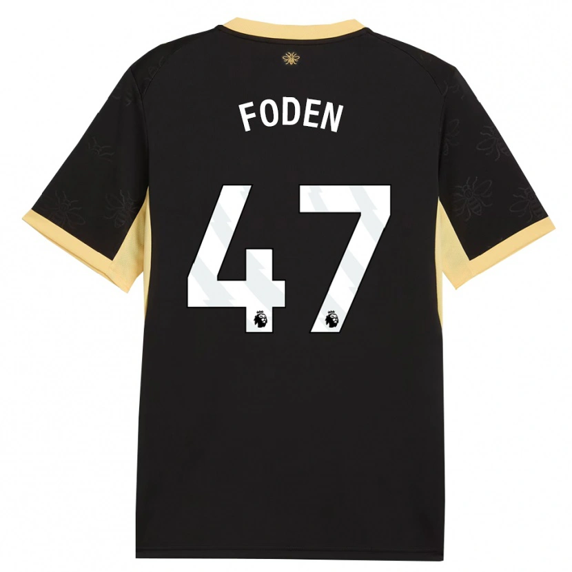 Danxen Mænd Phil Foden #47 Sort Gul Udebane Spillertrøjer 2026/27 Trøje T-Shirt