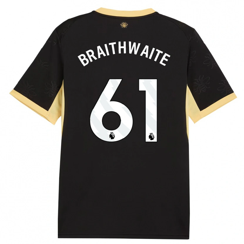 Danxen Mænd Kaden Braithwaite #61 Sort Gul Udebane Spillertrøjer 2026/27 Trøje T-Shirt