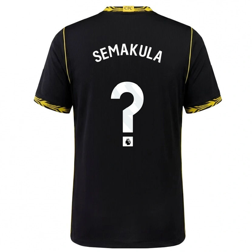 Danxen Mænd Eliah Semakula #0 Sort Gul Udebane Spillertrøjer 2026/27 Trøje T-Shirt
