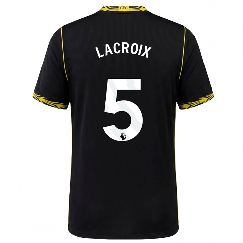 Danxen Mænd Maxence Lacroix #5 Sort Gul Udebane Spillertrøjer 2026/27 Trøje T-Shirt