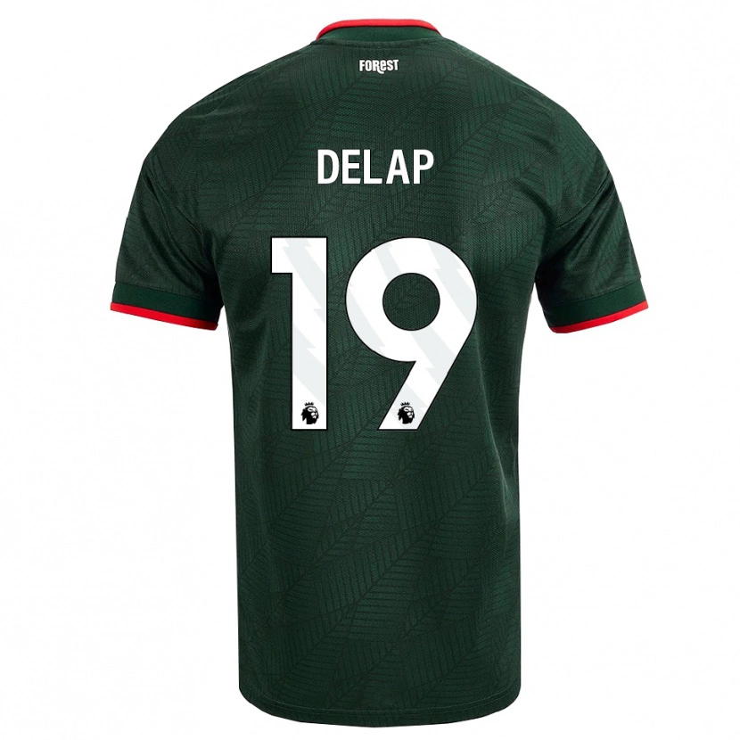 Danxen Mænd Liam Delap #19 Mørk Grøn Rød Udebane Spillertrøjer 2026/27 Trøje T-Shirt