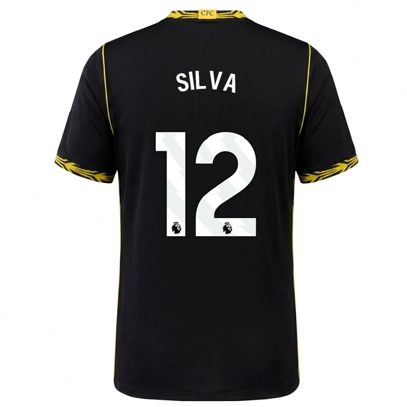 Danxen Mænd Isago Silva #12 Sort Gul Udebane Spillertrøjer 2026/27 Trøje T-Shirt