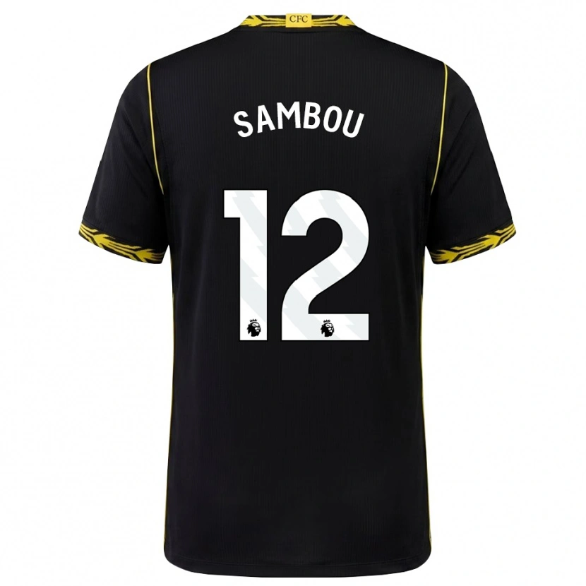 Danxen Mænd Gabriel Sambou #12 Sort Gul Udebane Spillertrøjer 2026/27 Trøje T-Shirt